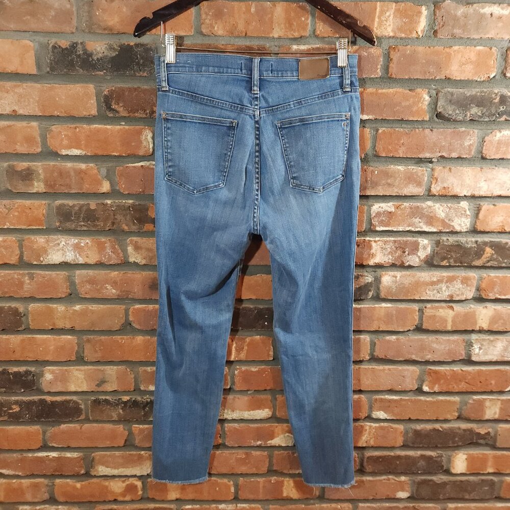 Madewell 10" High-Rise Skinny Crop Raw Hem Jeans Medium Wash Tencel Women's 27 - Picture 4 of 7